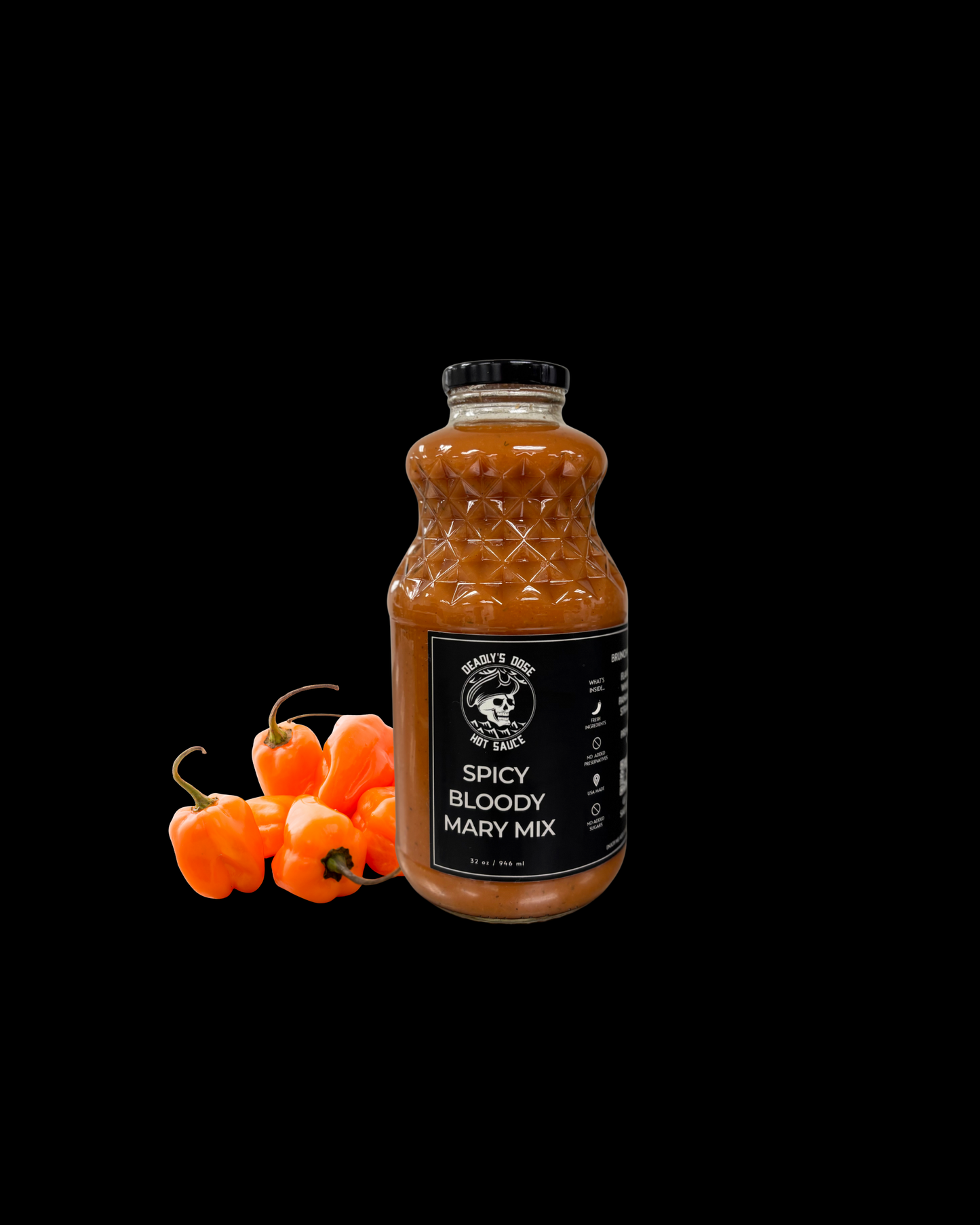 Quart of small-batch Bloody Mary mix handcrafted in Panama City Beach, Florida